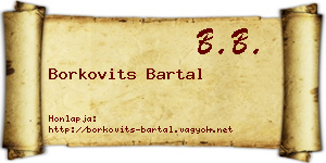Borkovits Bartal névjegykártya